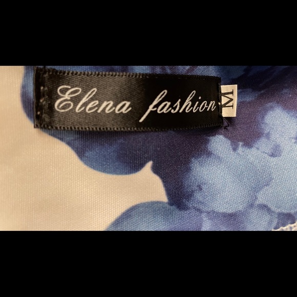 White Dress with Blue Flowers - Picture 3 of 3